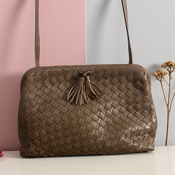 myers Handbags - Chic Taupe Woven Leather Crossbody Bag